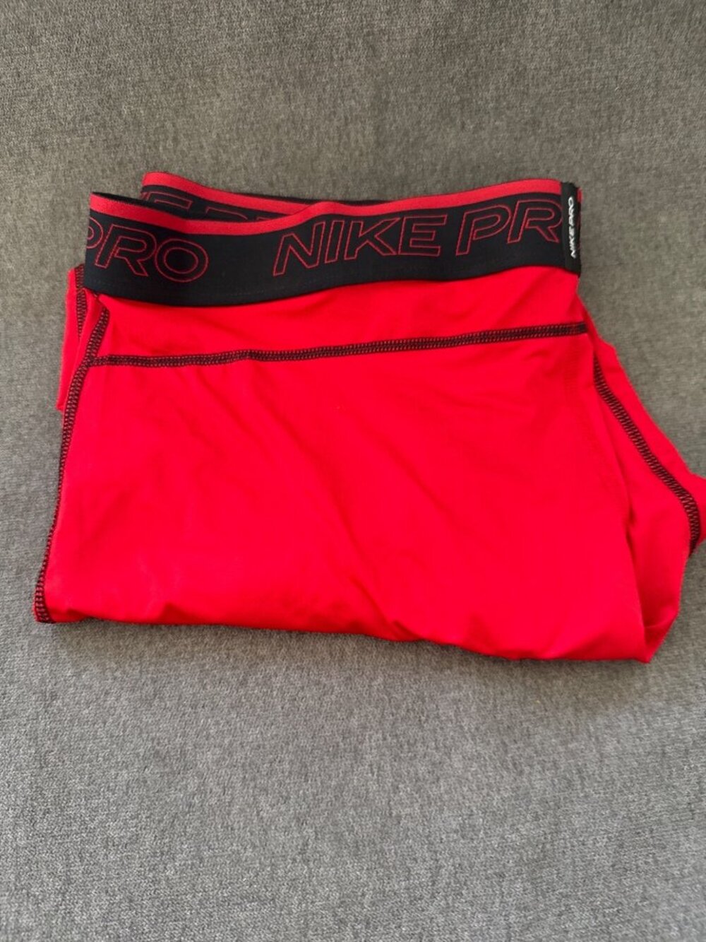 Nike Pro Mens Red Compression Tights With Black Stitching & Waistband Ideal For